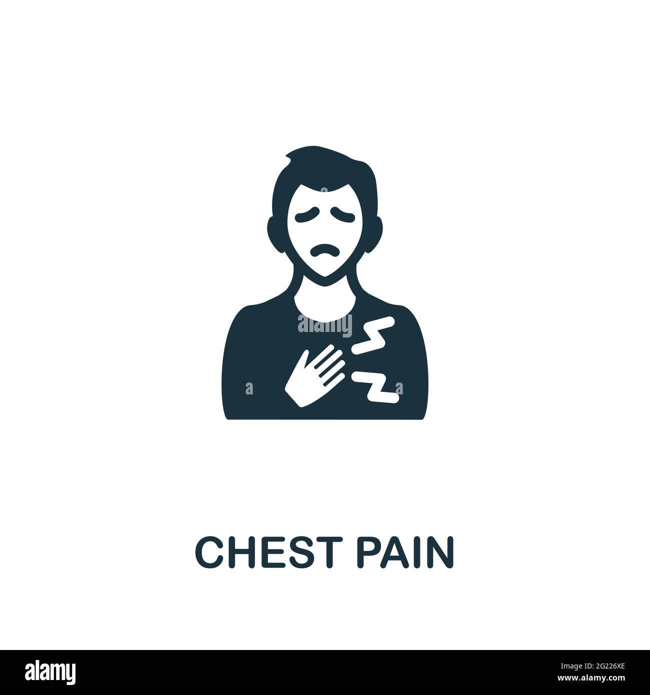 Chest Pain icon. Monochrome simple element from coronavirus symptoms