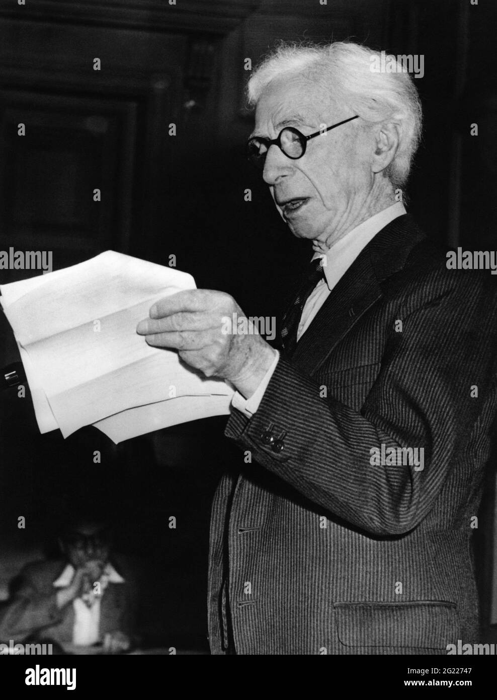 Russell, Bertrand, 18.5.1872 - 2.2.1970, British mathematician, philosopher and writer, half length, ADDITIONAL-RIGHTS-CLEARANCE-INFO-NOT-AVAILABLE Stock Photo