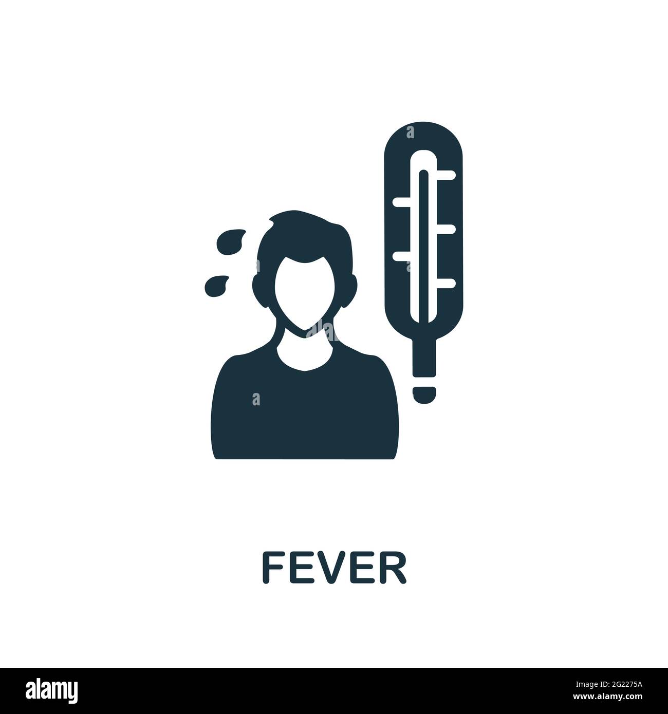 Fever icon. Monochrome simple element from coronavirus symptoms ...