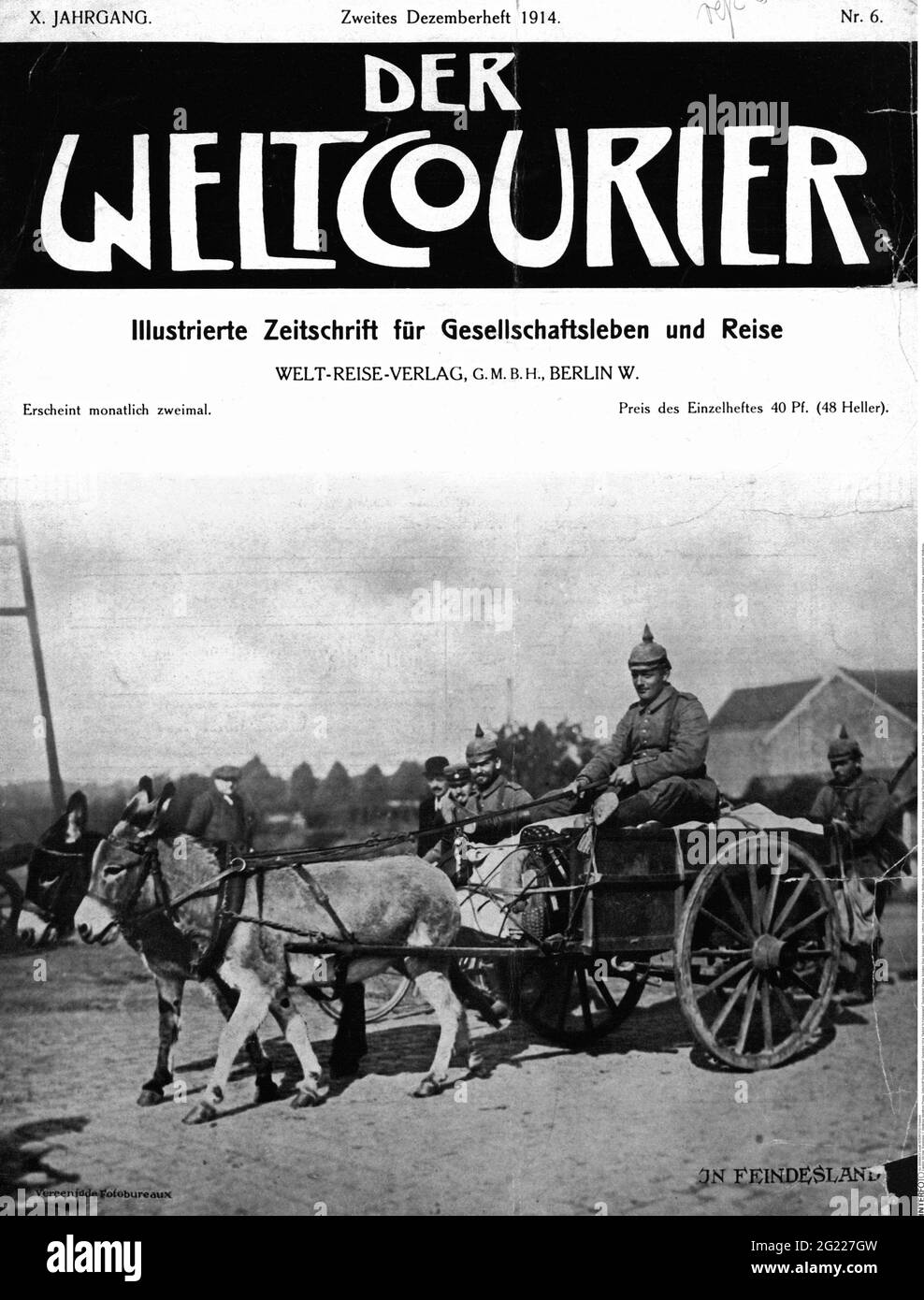 events, First World War / WWI, Western Front, press / media, journal 'Der Weltcourier', December 1914, ADDITIONAL-RIGHTS-CLEARANCE-INFO-NOT-AVAILABLE Stock Photo
