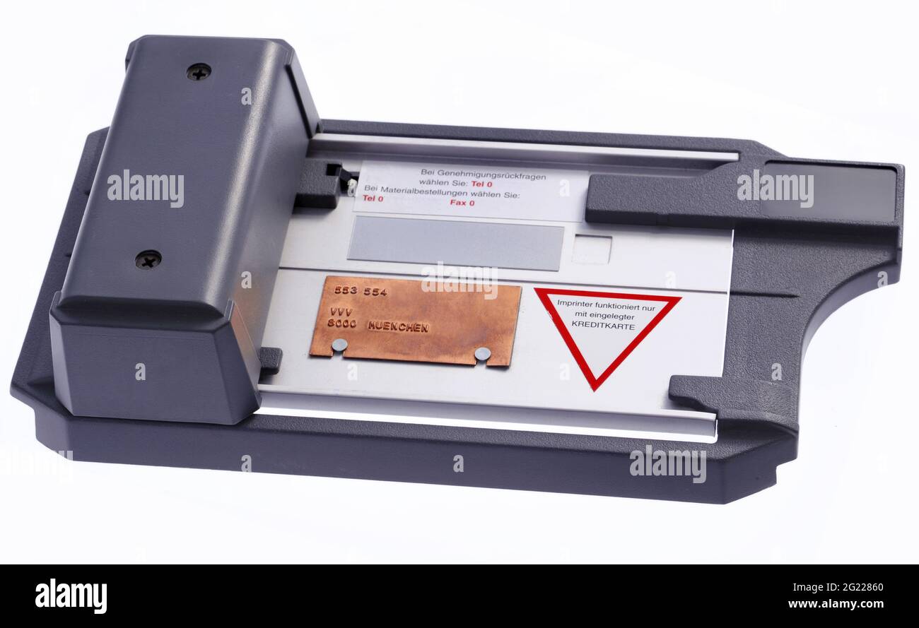 Manual credit card imprinter Cut Out Stock Images & Pictures - Alamy