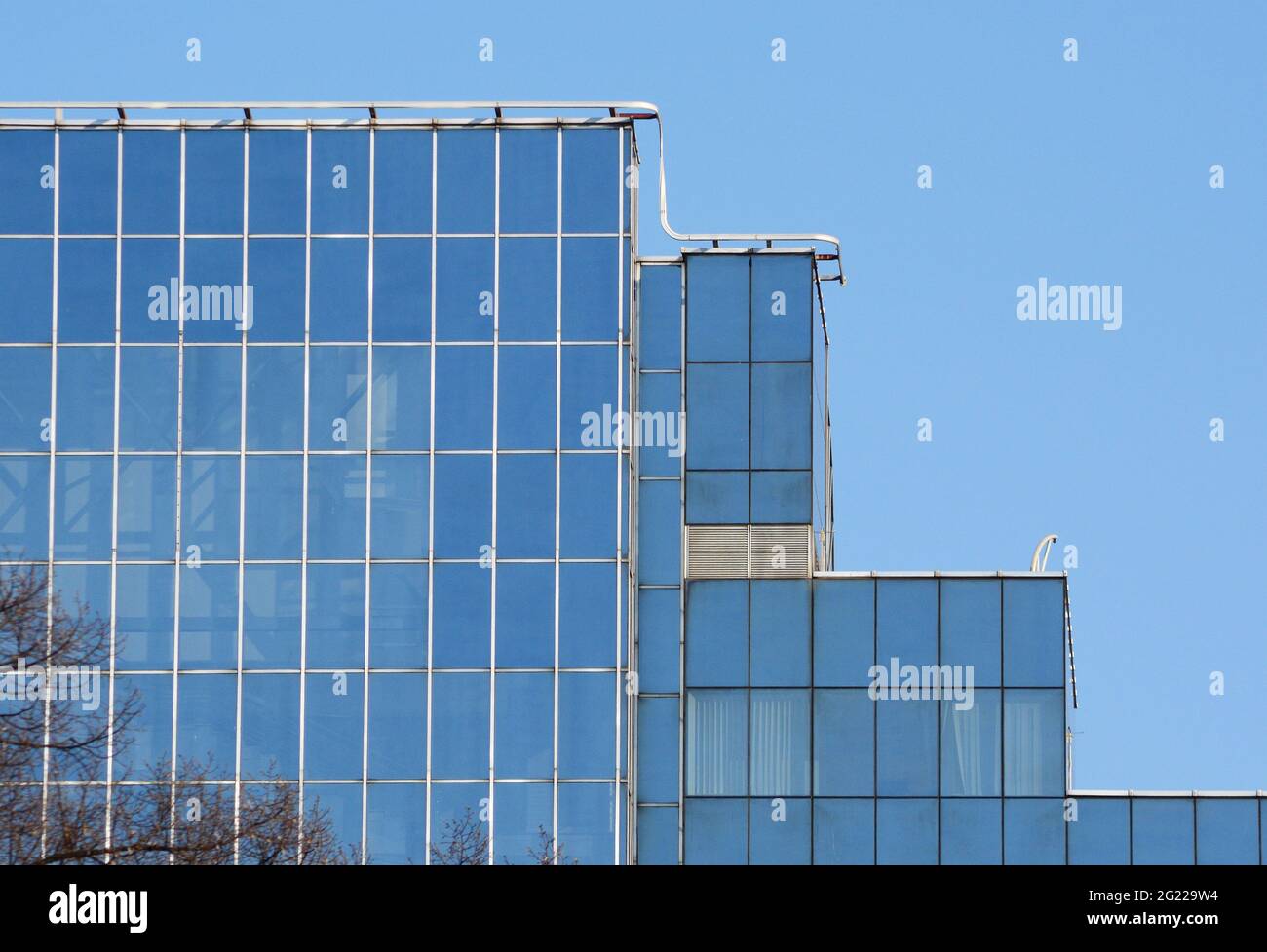 a modern architecture building with a blue sky as background Stock ...