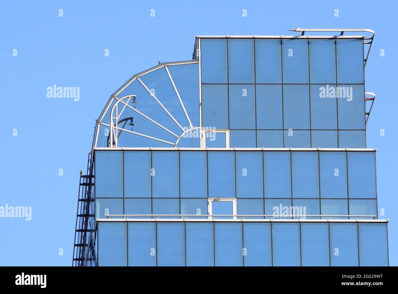 a modern architecture building with a blue sky as background Stock ...
