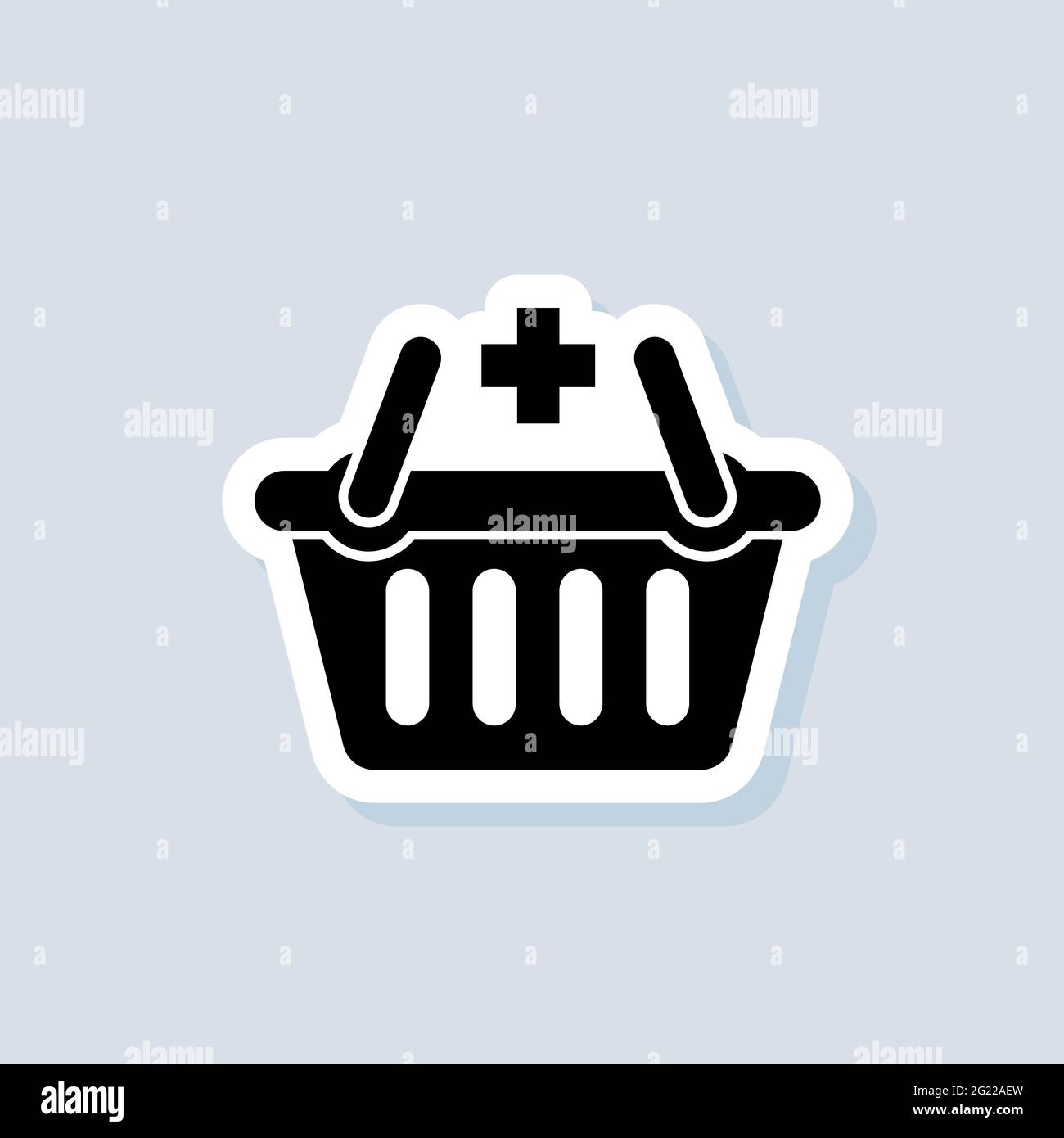 Add to cart button sticker. Shopping basket icon. Vector on isolated background. EPS 10. Stock Vector