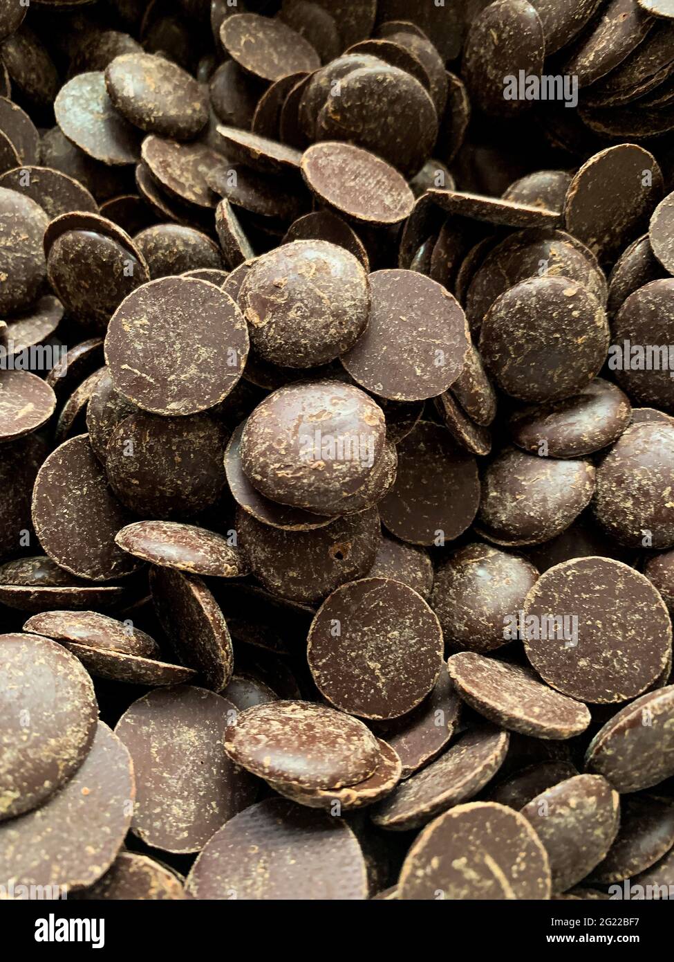 Organic dark chocolate chips, France Stock Photo Alamy