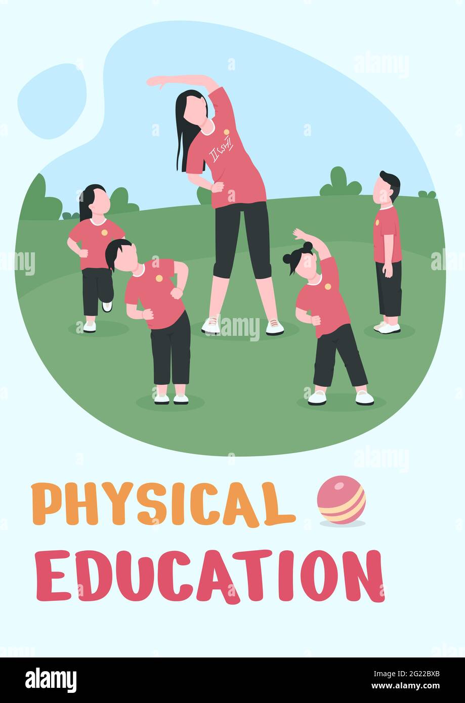 Physical education poster flat vector template Stock Vector Image & Art