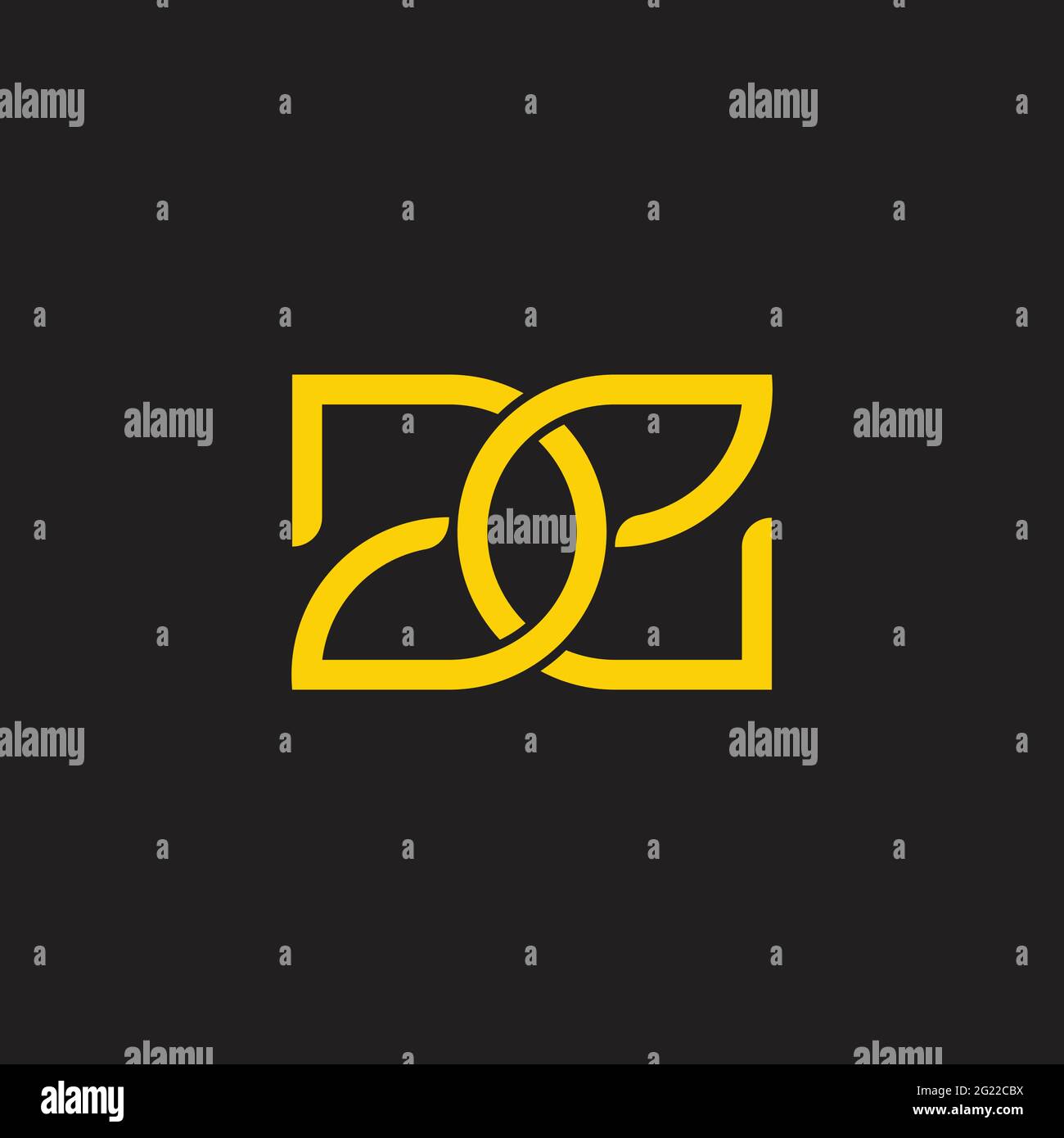 letter de simple overlapping line geometric logo vector Stock Vector