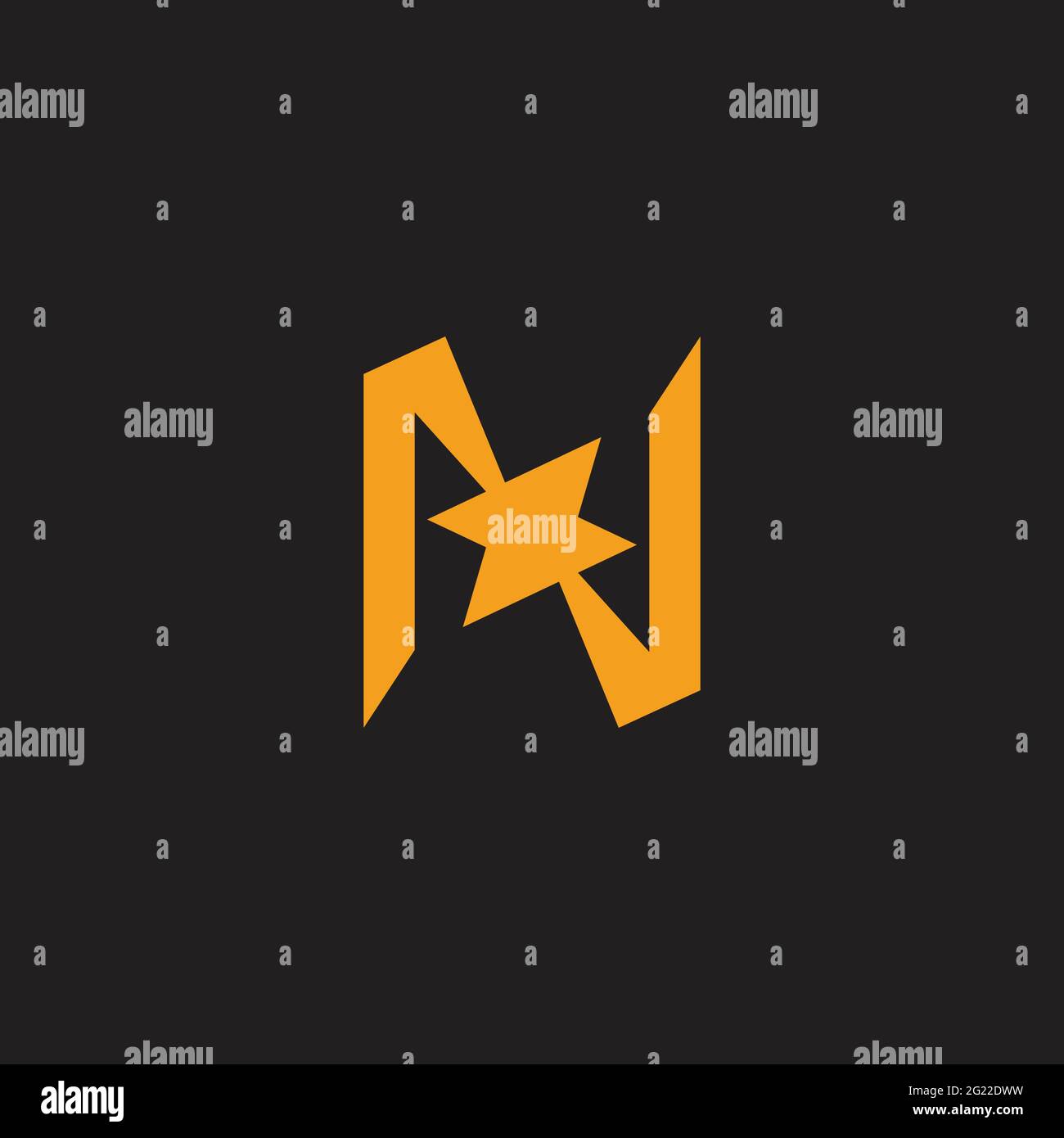 letter n abstract explode geometric simple logo vector Stock Vector