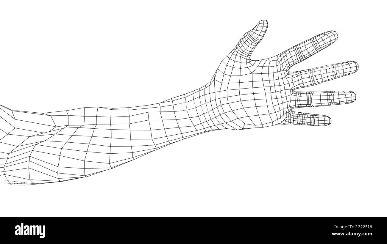 Hand. Vector rendering of 3d Stock Vector Image & Art - Alamy