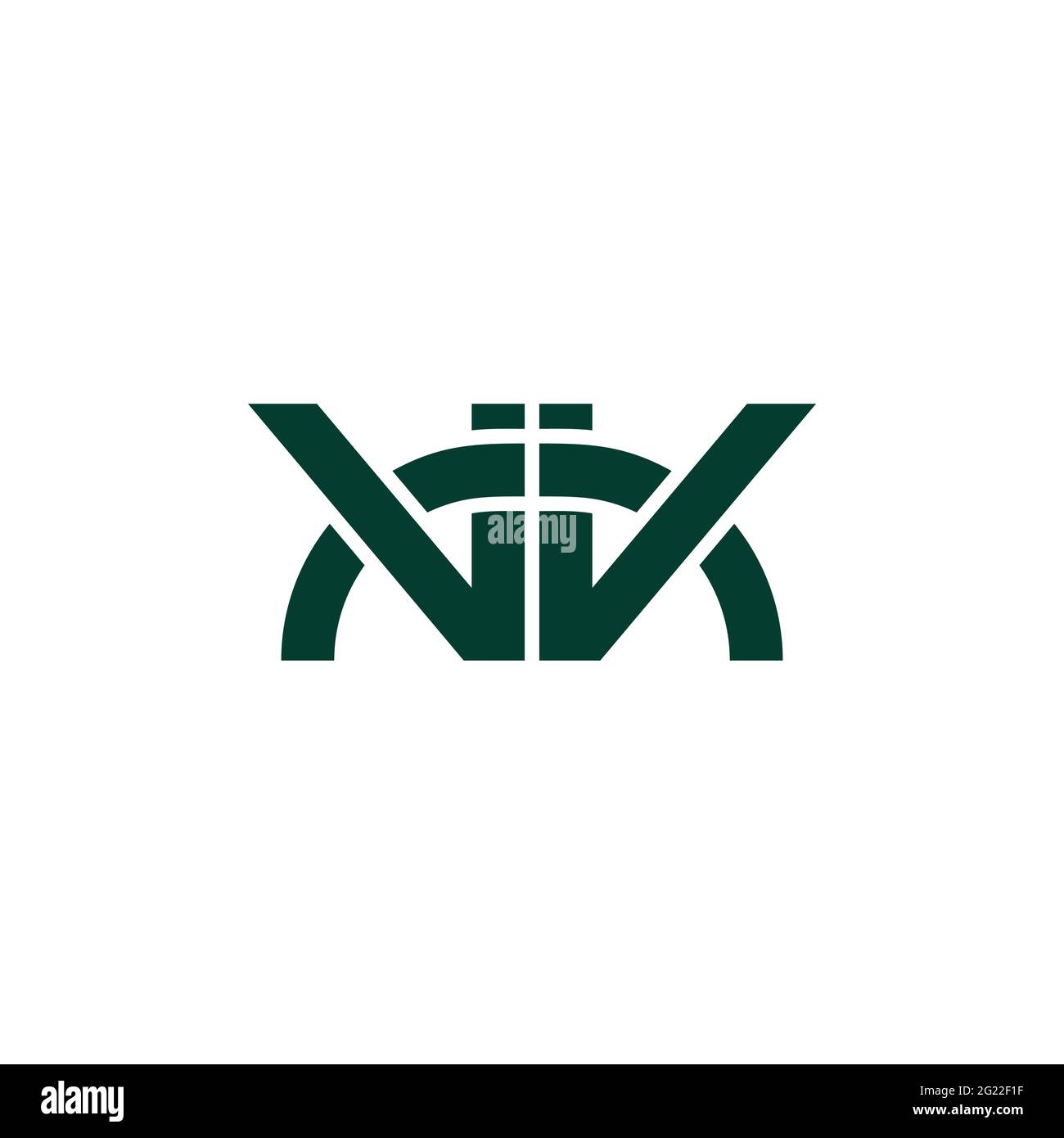 abstract letter wn simple line geometric linked logo vector Stock Vector