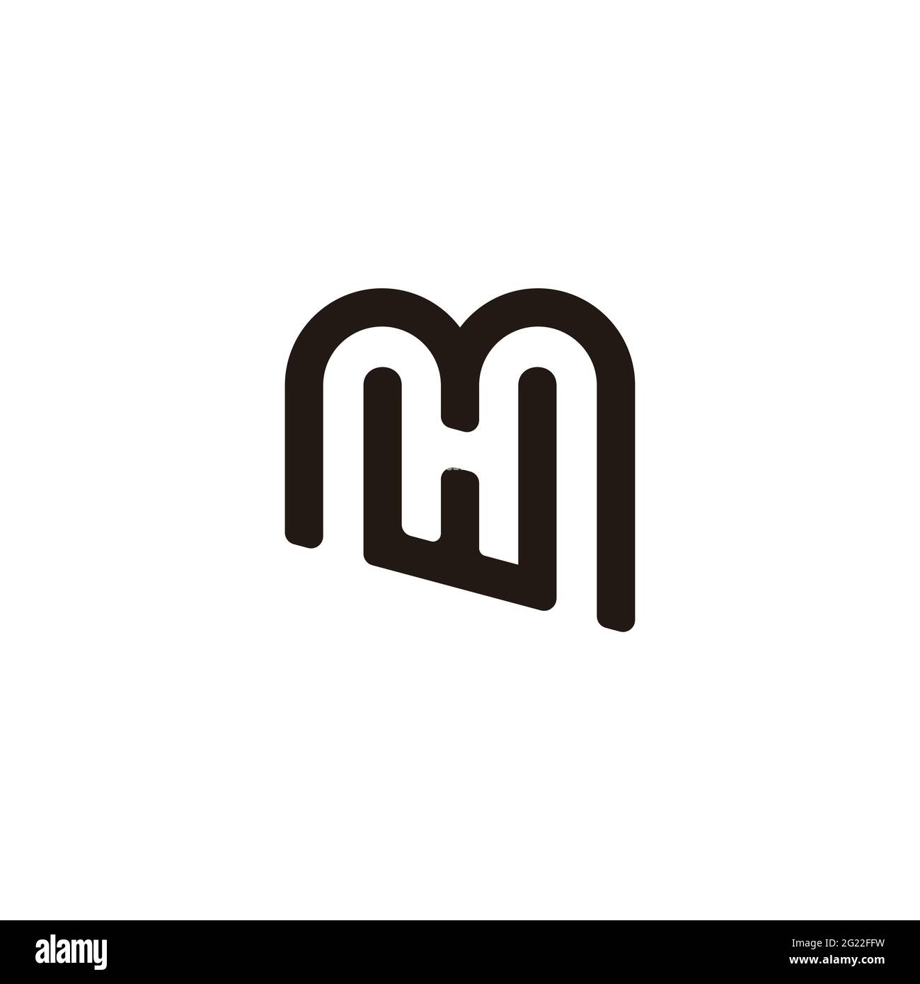 letter mw simple geometric flat line logo vector Stock Vector Image ...