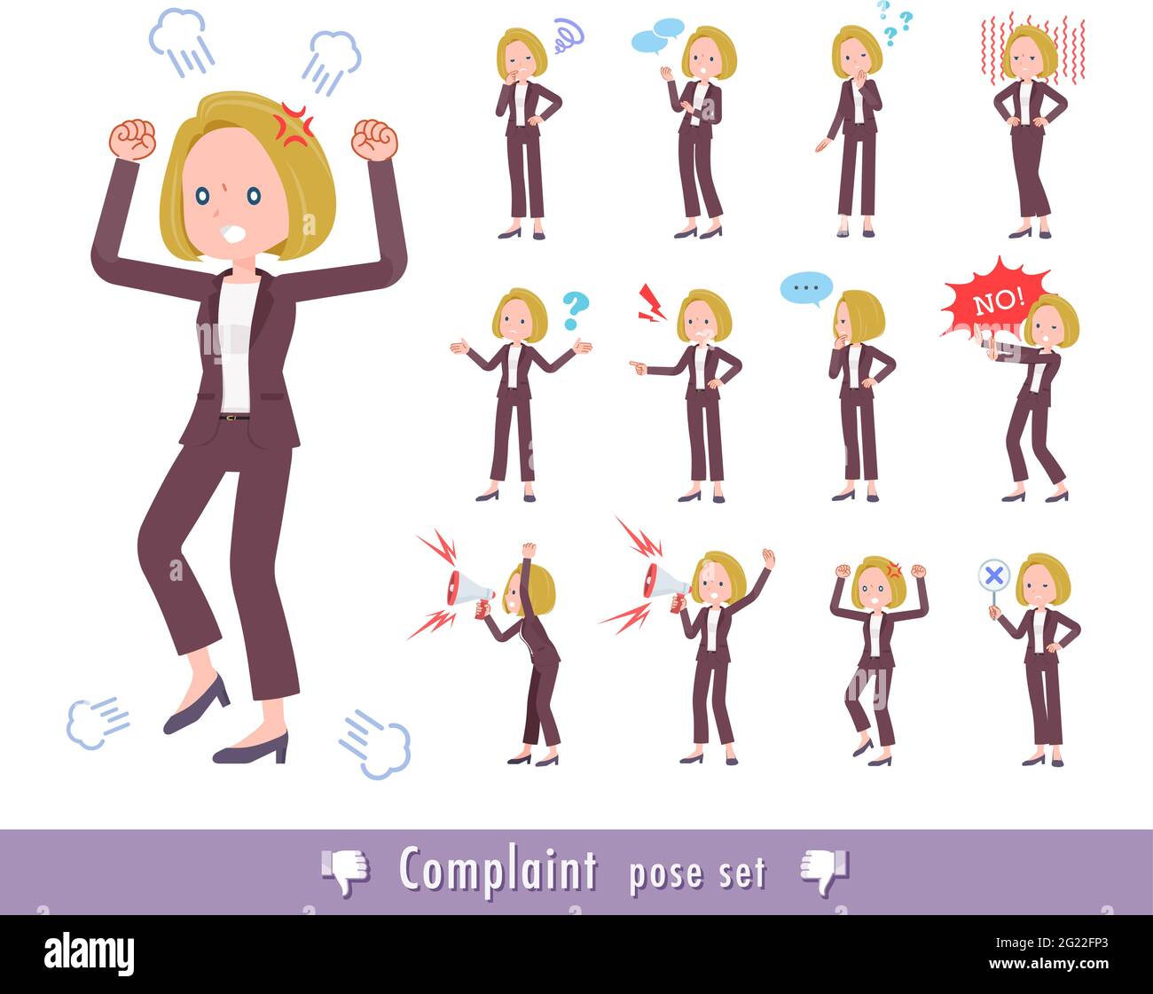 Discontent Drawing A set of blond hair business women expressing their discontent.It's ...