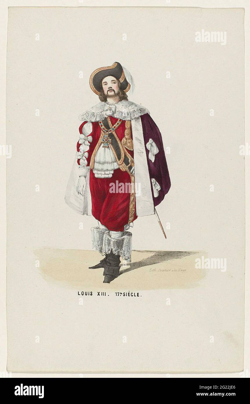 Louis XIII. 17th Siècle. Man in historic costume from the time of Louis XIII,  17th century. Presentation added to the sheet metal over the costumed ball  held at the Palace of the