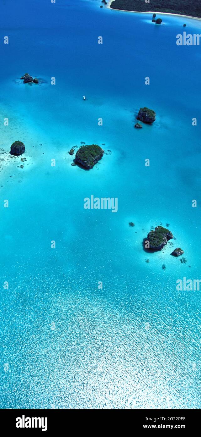 FRANCE. NEW CALEDONIA, PINE ISLAND, AERIAL VIEW OF UPI BAY Stock Photo