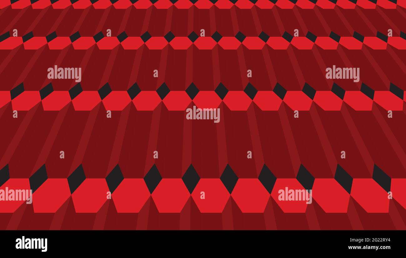 Red 3d hexagon abstract background vector illustration Stock Vector