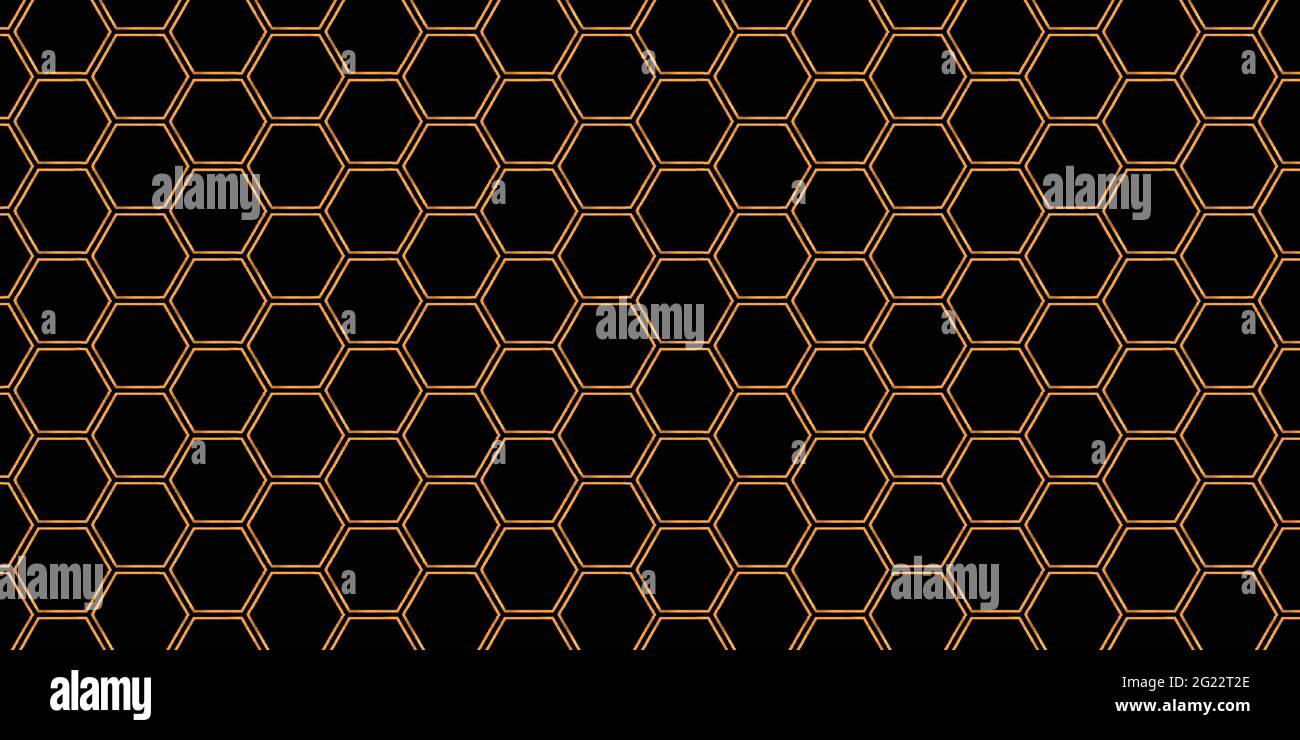 Abstract background of black and gold hexagon Stock Vector Image & Art ...