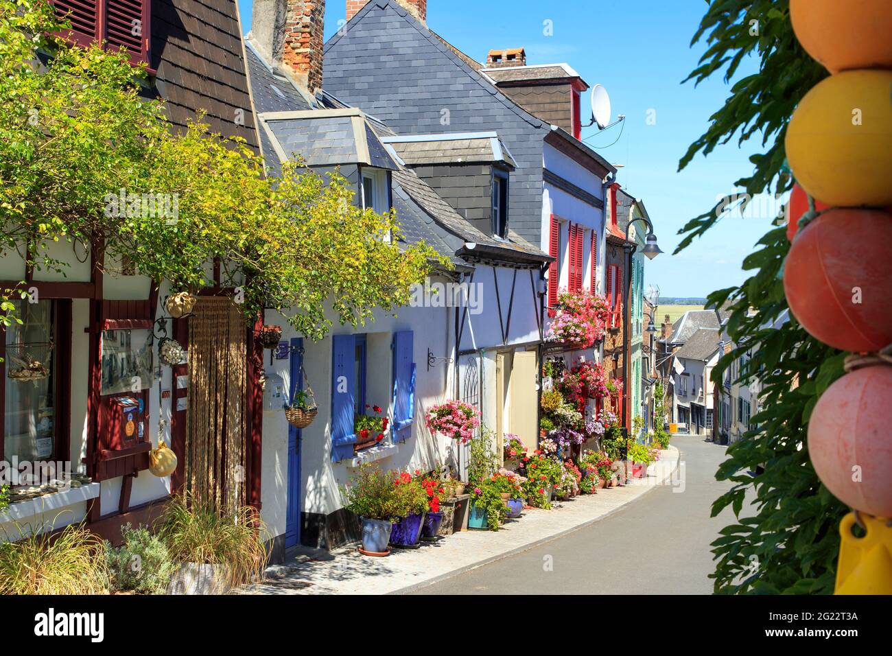 Saint Valery sur Somme (northern France): lane in the medieval town Stock Photo