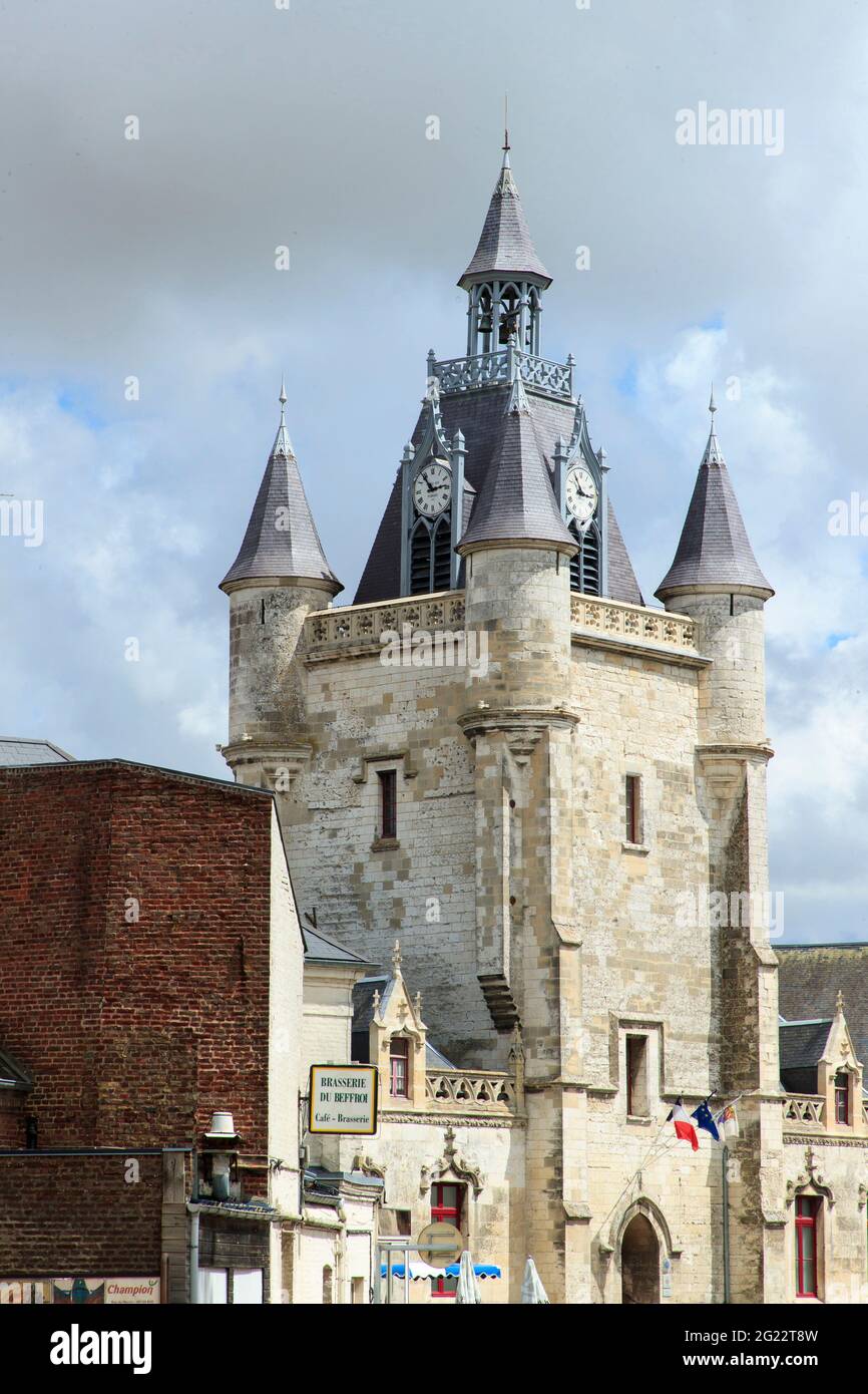 Rue (northern France): the belfry, registered as a UNESCO World Heritage Site Stock Photo