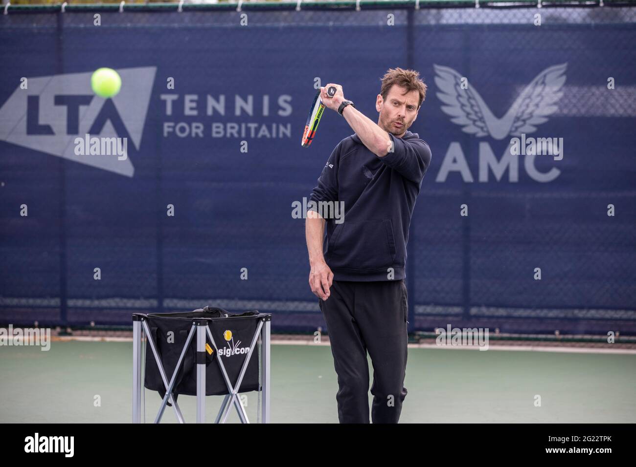 LTA Tennis Lesson with Sam Richardson. Head of Tennis - Products &  Programmes at LAWN TENNIS ASSOCIATION Stock Photo - Alamy