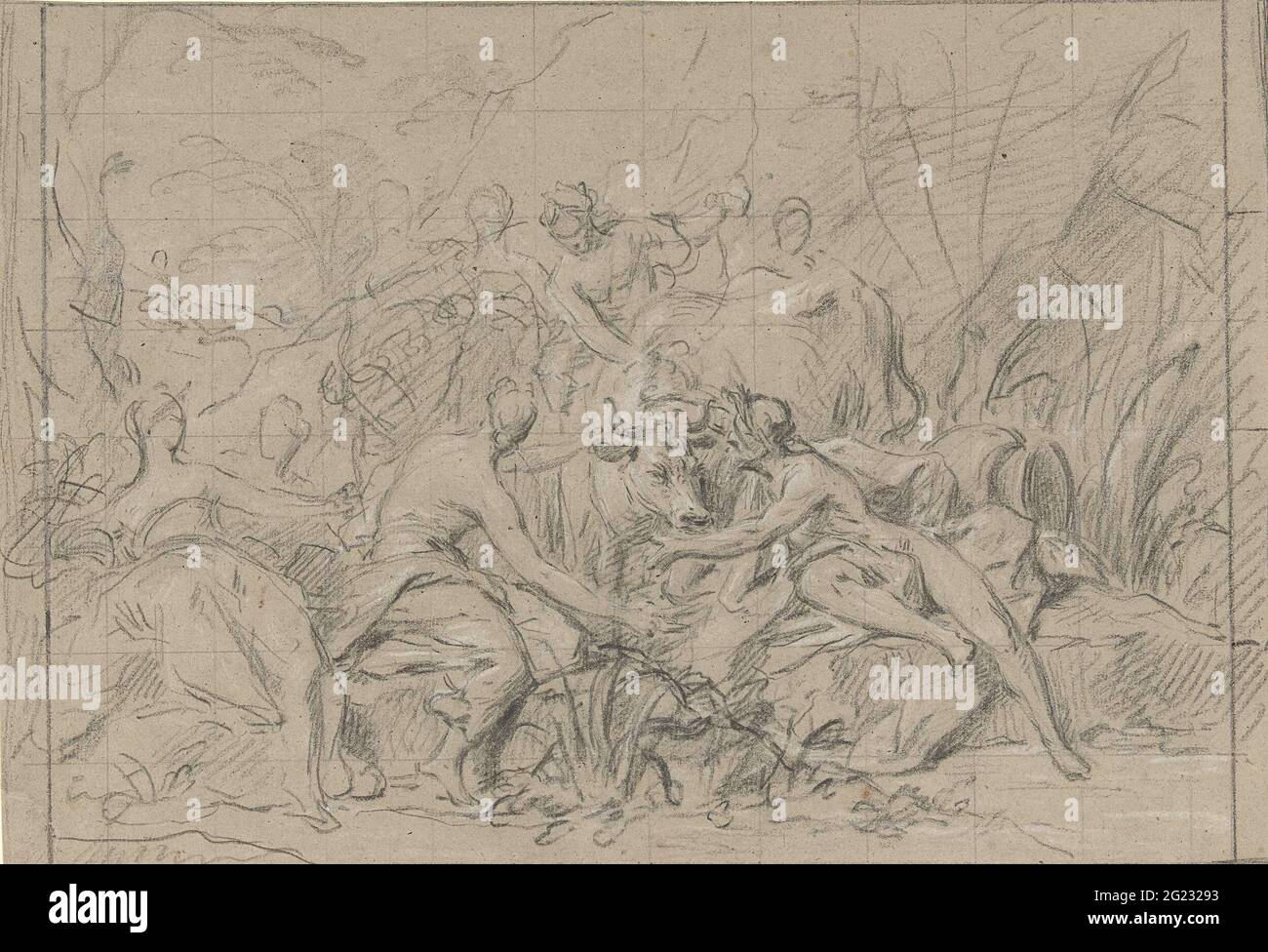 Io in the form of a cow at her father Inachus and her sisters Stock ...