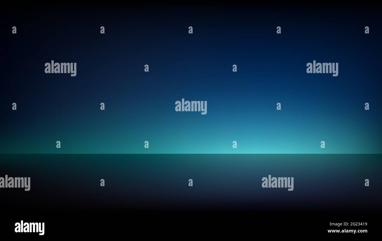Empty dark blue studio. Smooth blurred gradient background. Abstract empty illuminated room. Backdrop for displaying products. Vector illustration Stock Vector