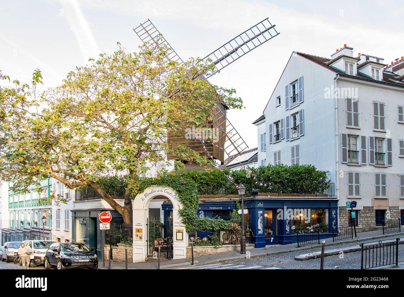 Famous windmill in Montmartre district Stock Photo Alamy