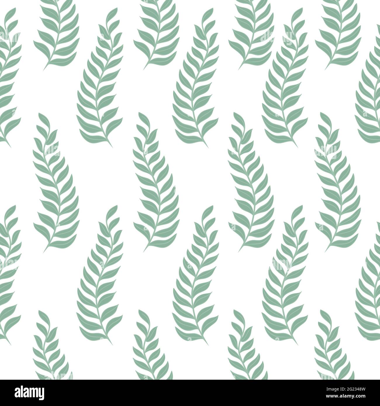 Seamless pattern with green branches, vector. Botanical natural