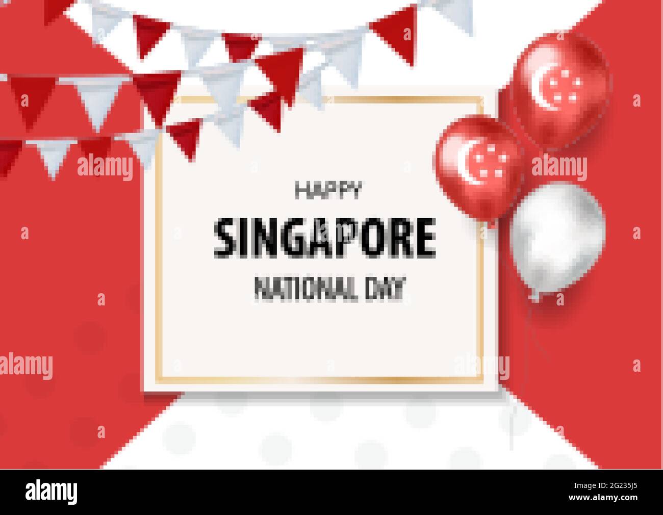 Singapore National Day Holiday Card Template For Your Design Independence Day Vector Singapore national day holiday card template for your design independence day vector