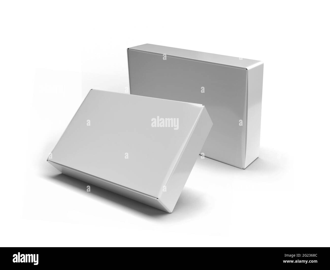 Rectangular Box Packaging 3D Illustration Mockup Scene on Isolated ...