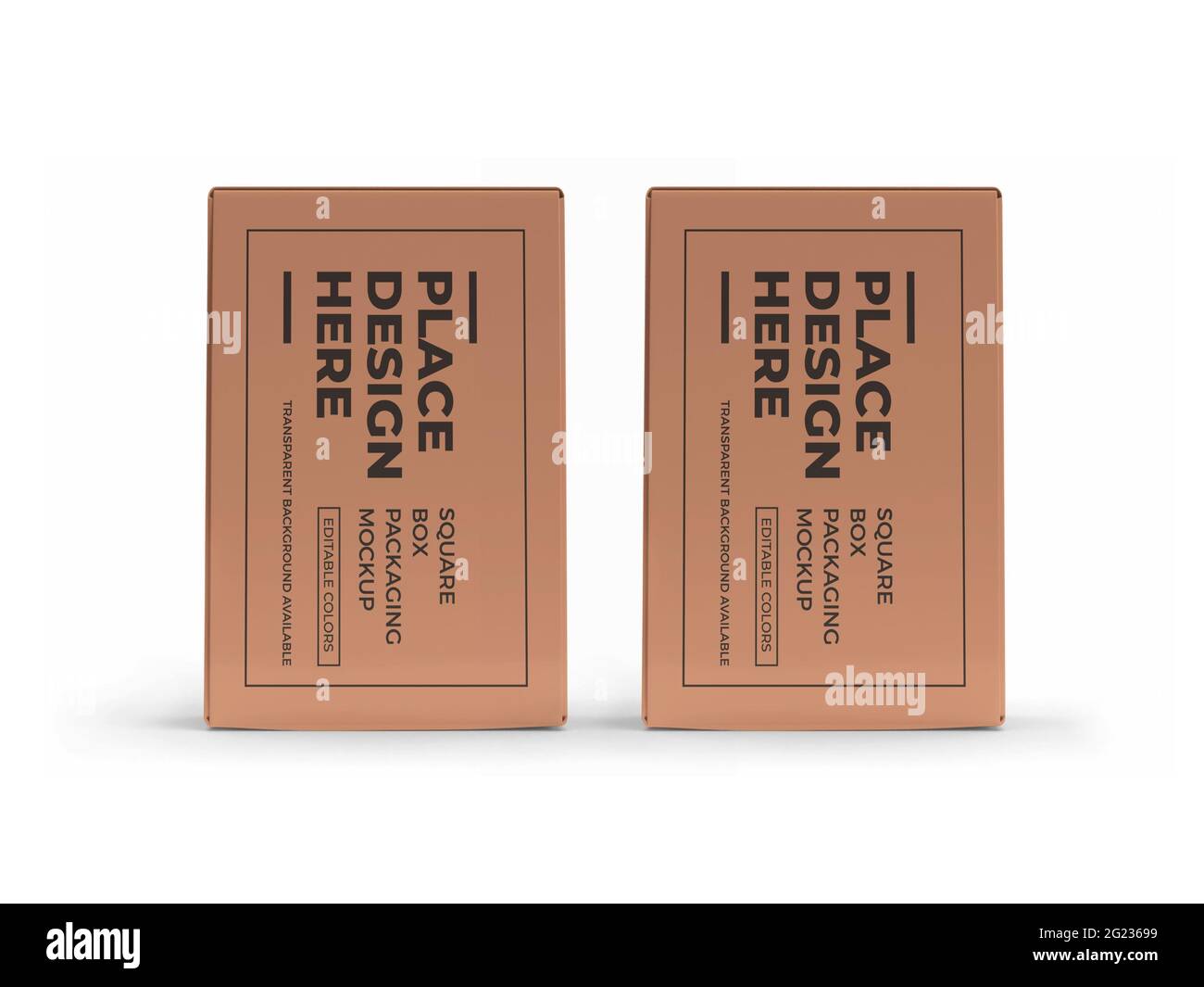 Rectangular Box Packaging 3D Illustration Mockup Scene on Isolated ...