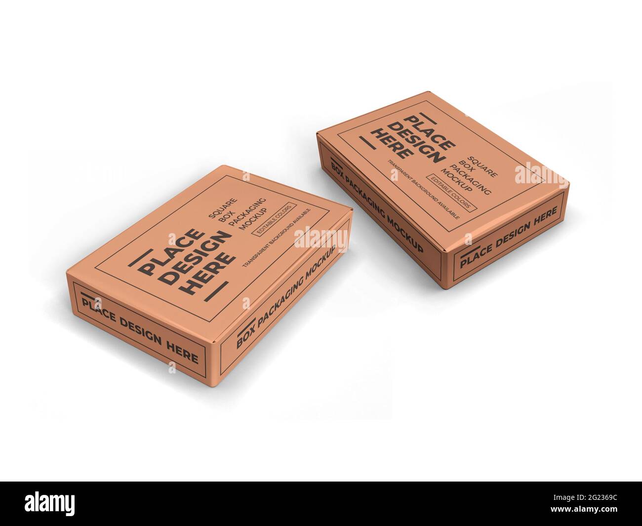 Rectangular Box Packaging 3D Illustration Mockup Scene on Isolated ...
