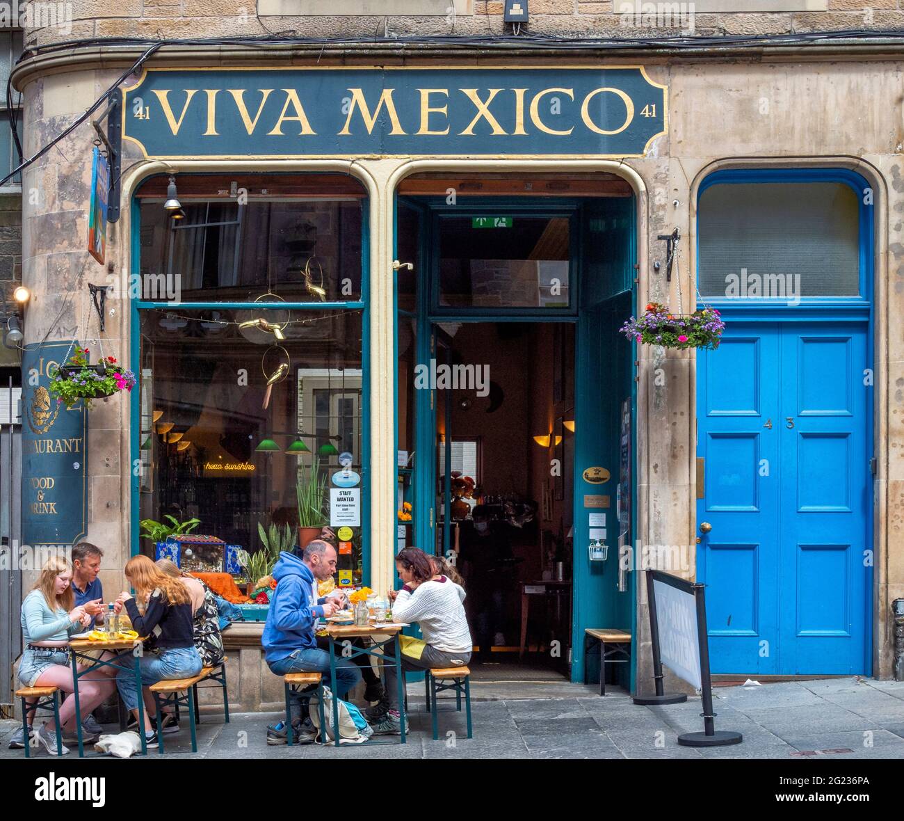 Viva Mexico, Mexican Restaurant, Cockburn Street, Edinburgh, Scotland, UK. Stock Photo