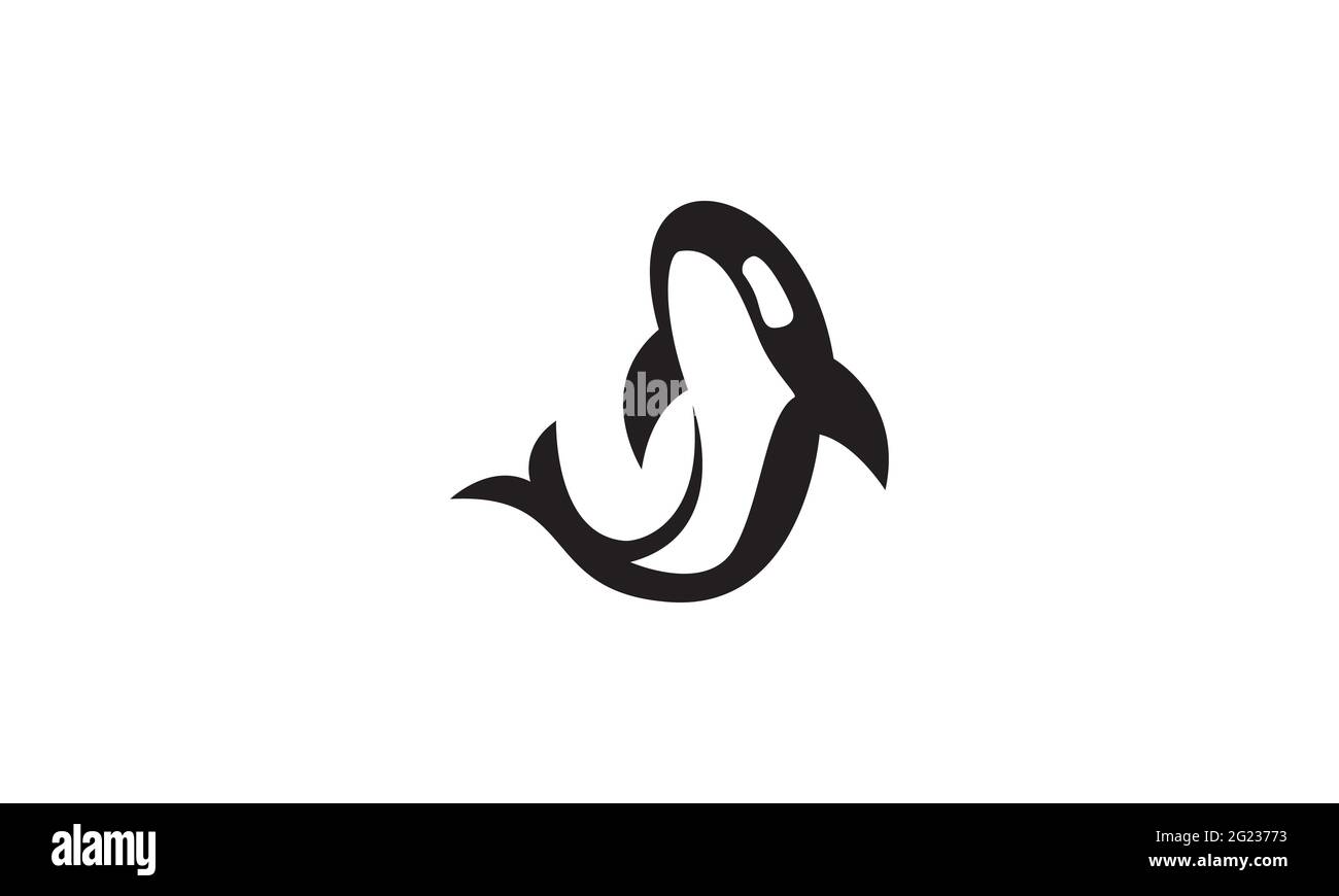modern cute shape orca whale logo vector icon illustration design Stock Vector
