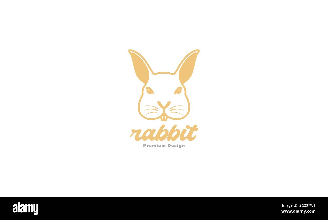 cute head rabbit playful logo symbol vector icon illustration graphic design Stock Vector