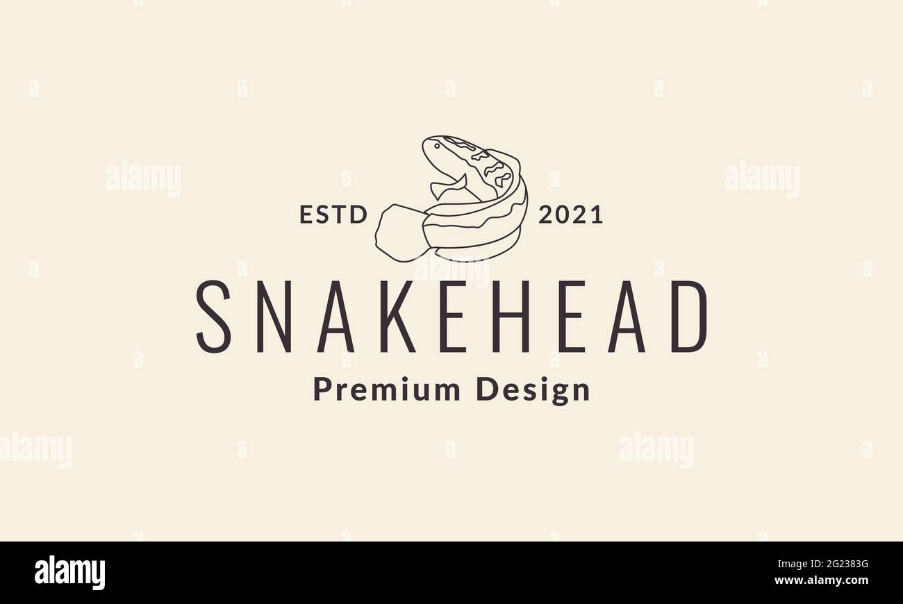 lines snakehead logo symbol vector icon illustration graphic design Stock Vector