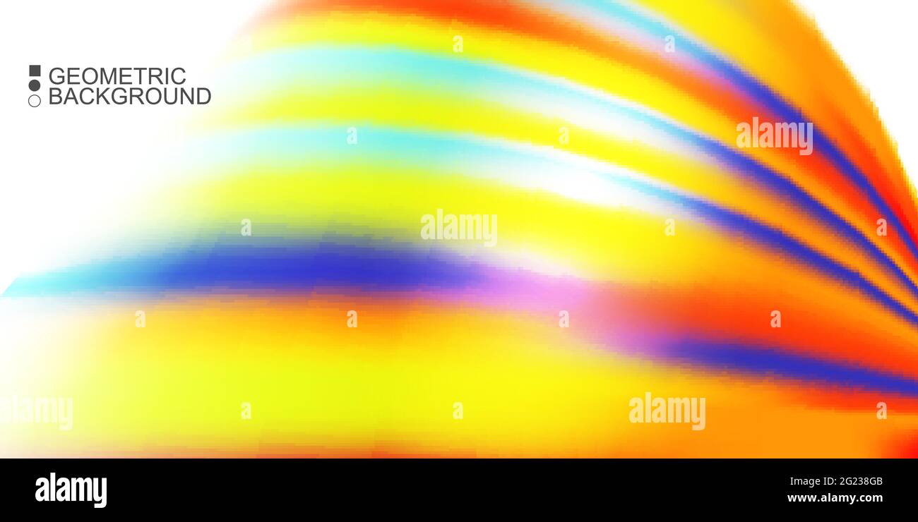 Geometric abstract background with waves in blurred colors Stock Vector