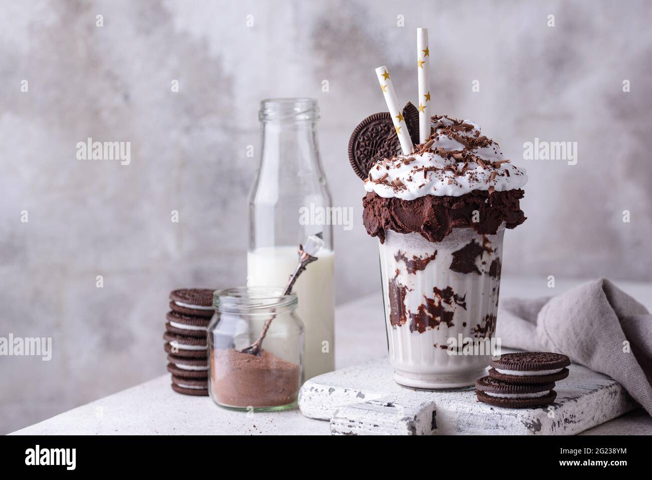 Chocolate milkshake in plastic cup hi-res stock photography and images -  Alamy