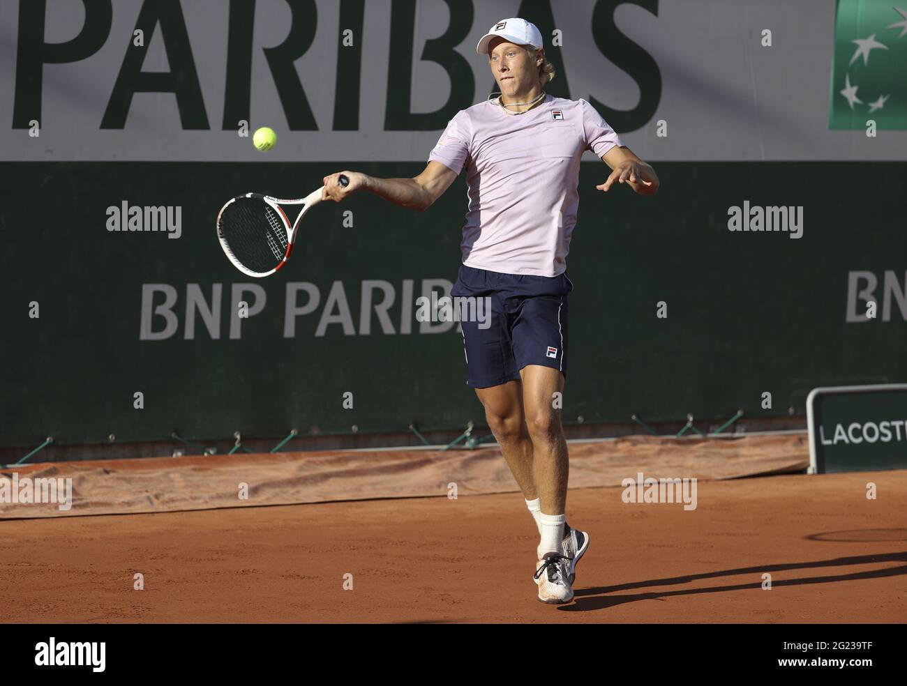 Leo Borg, son of Bjorn Borg, plays the junior tournament during day 9 of  the French Open 2021, Grand Slam tennis tournament on June 7, 2021 at  Roland-Garros stadium in Paris, France -