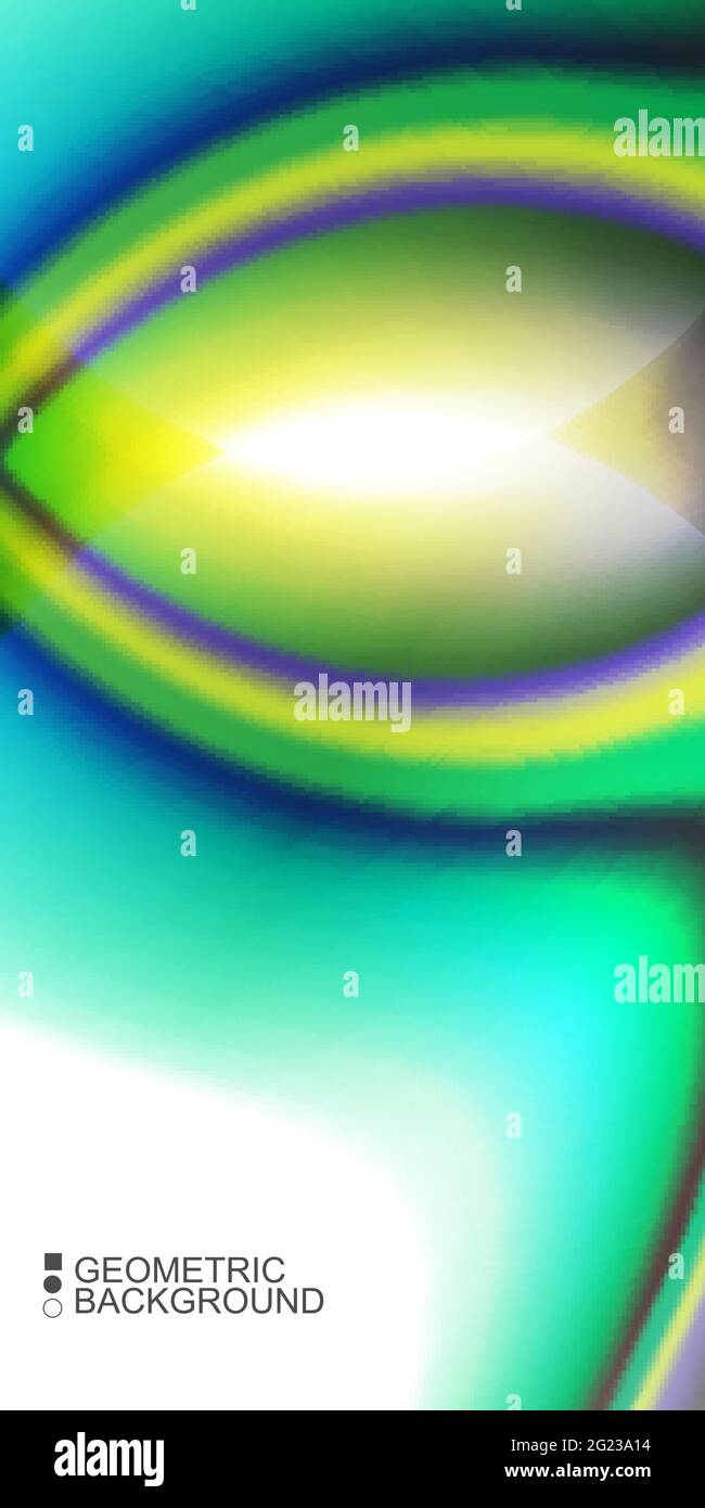 Geometric abstract background with waves in blurred colors Stock Vector