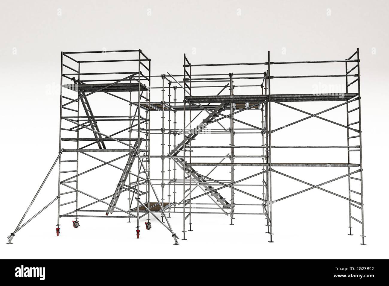 scaffolding isolated on white background 3d illustration Stock Photo