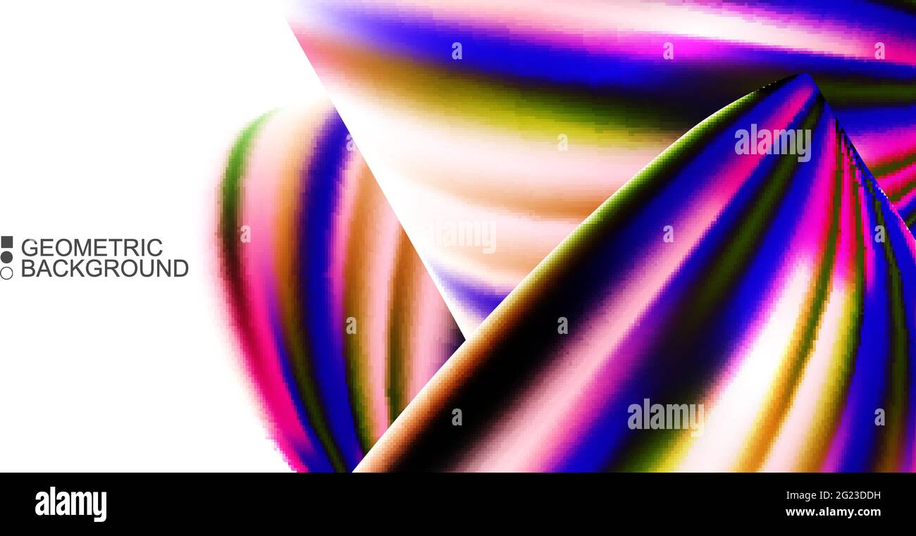 Geometric abstract background with waves in blurred colors Stock Vector