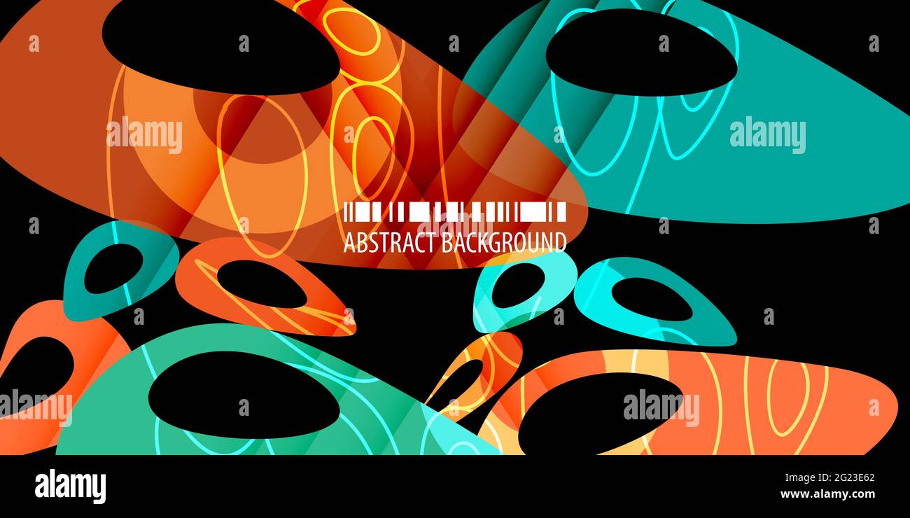 Abstract colorful background template with blended multiple discrete shapes Stock Vector