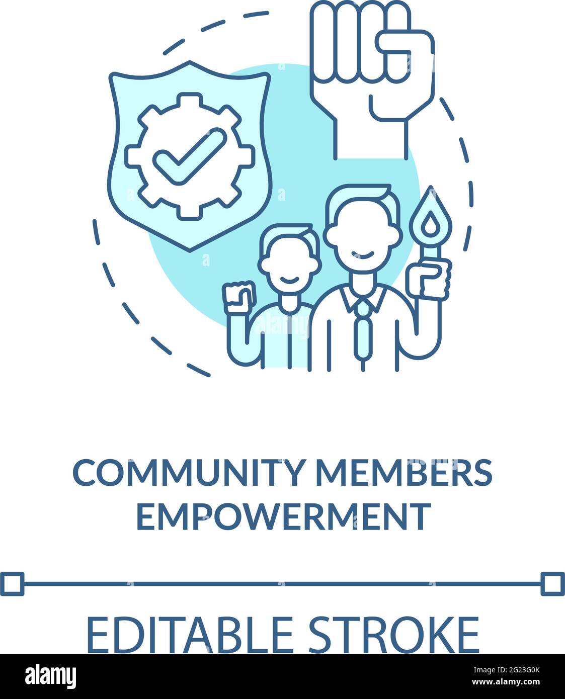 Community members empowerment concept icon Stock Vector