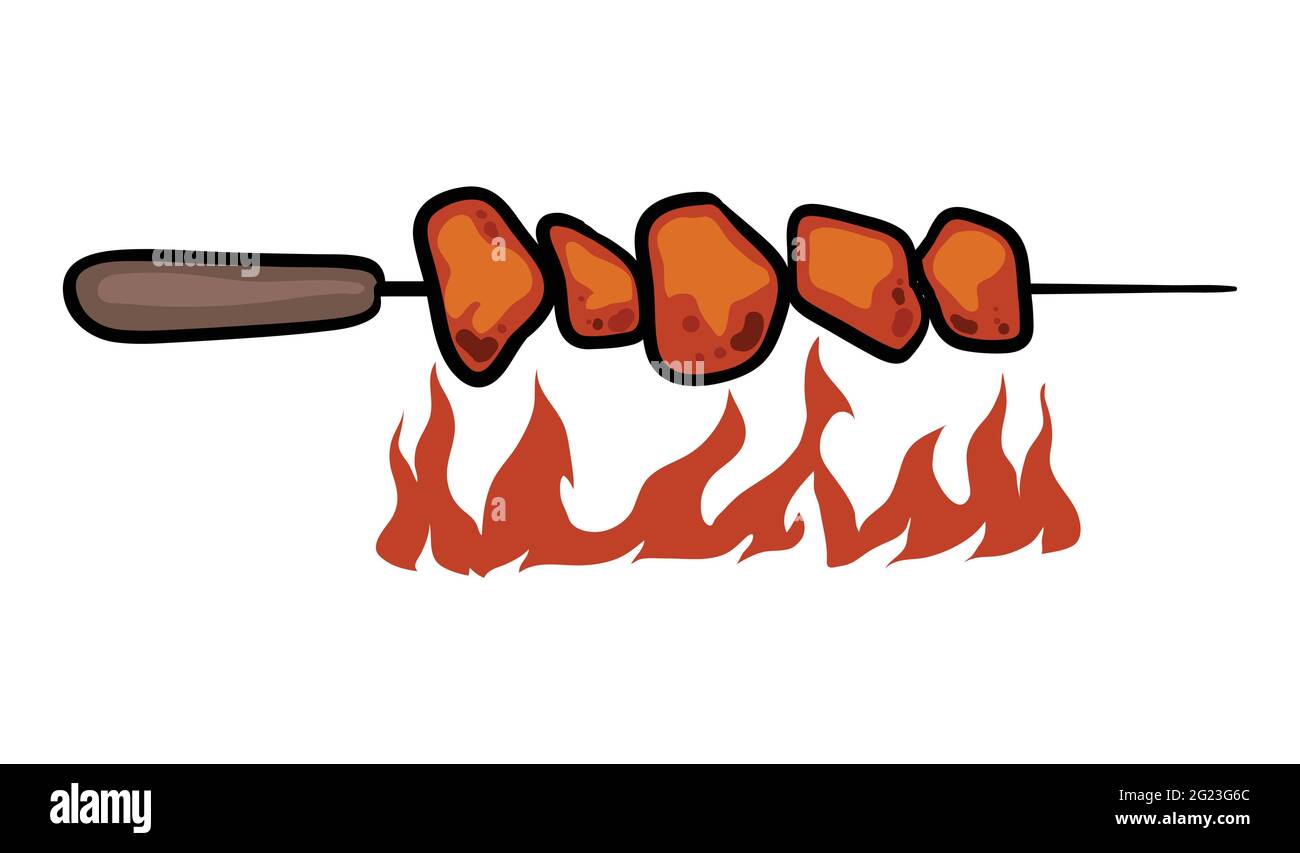 Meat BBq vector isolated on white background Stock Vector Image & Art ...