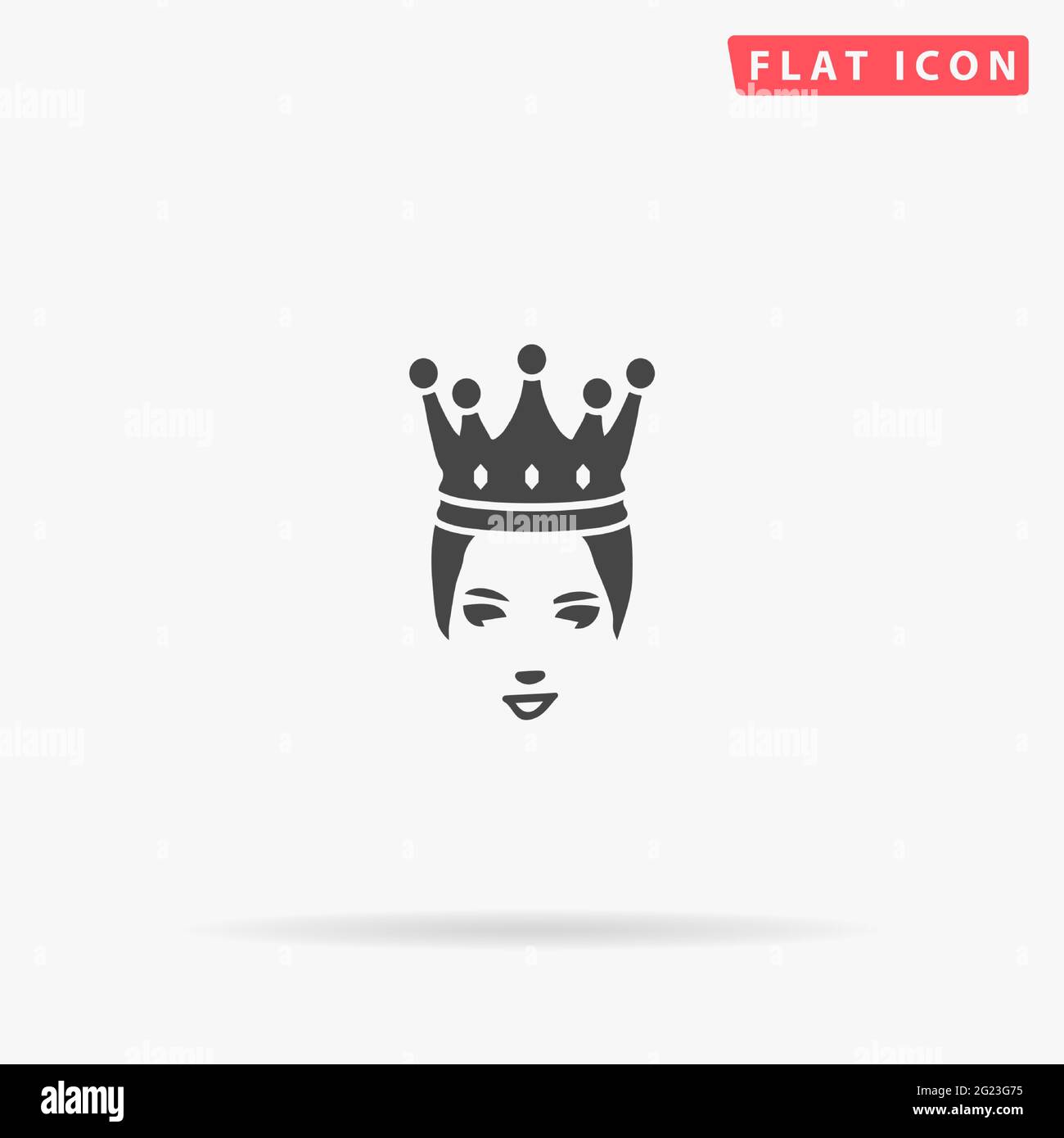Princess crown flat vector icon. Hand drawn style design illustrations. Stock Vector