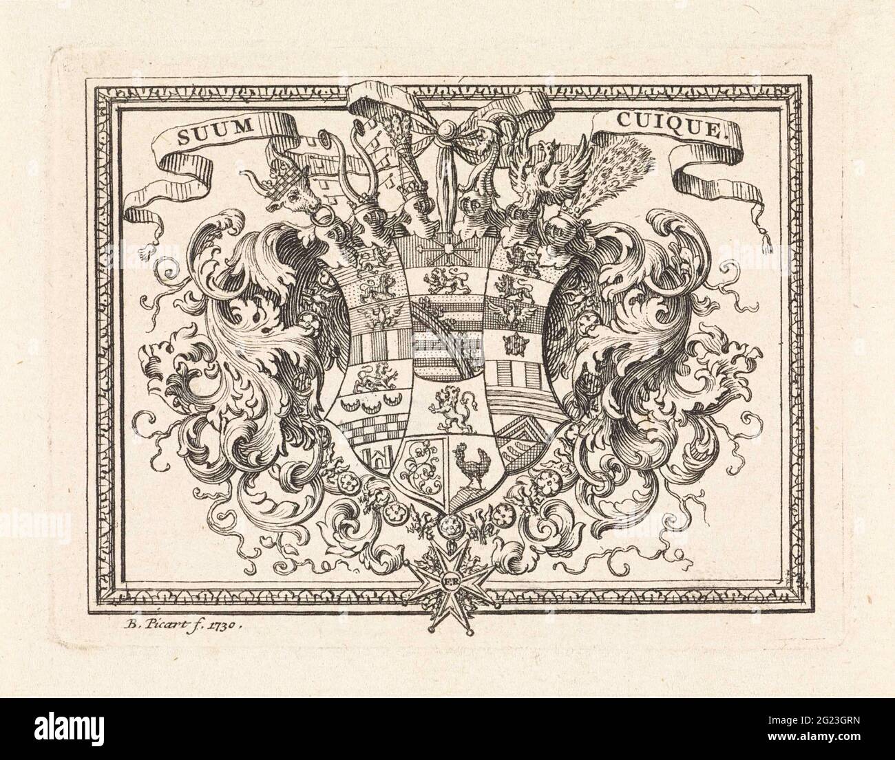 Coat of arms with Maltese cross. A coat of arms with the Order Sign of