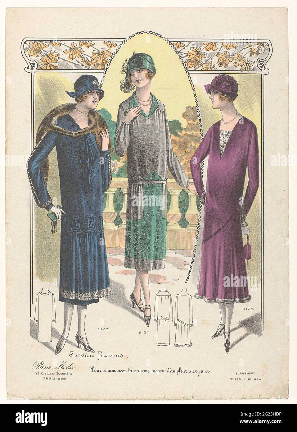 Paris Mode ca.1924 Suppl ment No. 196 PL. 884 FIG. 6123 6124