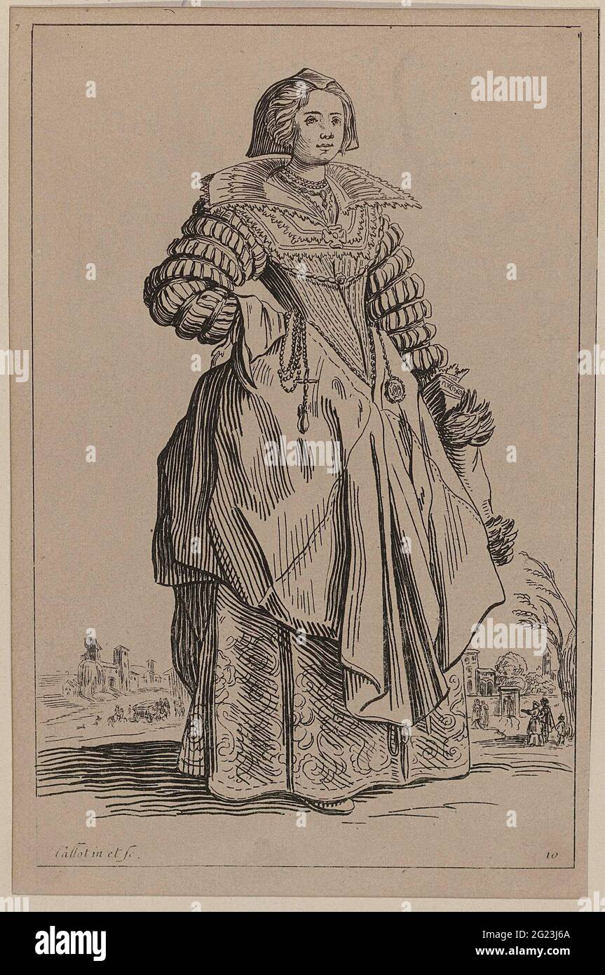 Lady with hat, rosary and sleeve, right; La Noblesse de Lorraine. Late