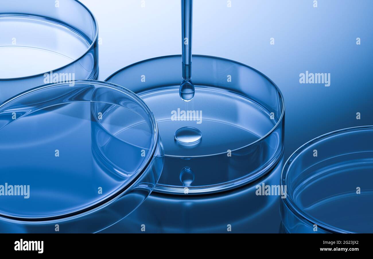 Glassware in the laboratory, 3d rendering. Computer digital drawing ...