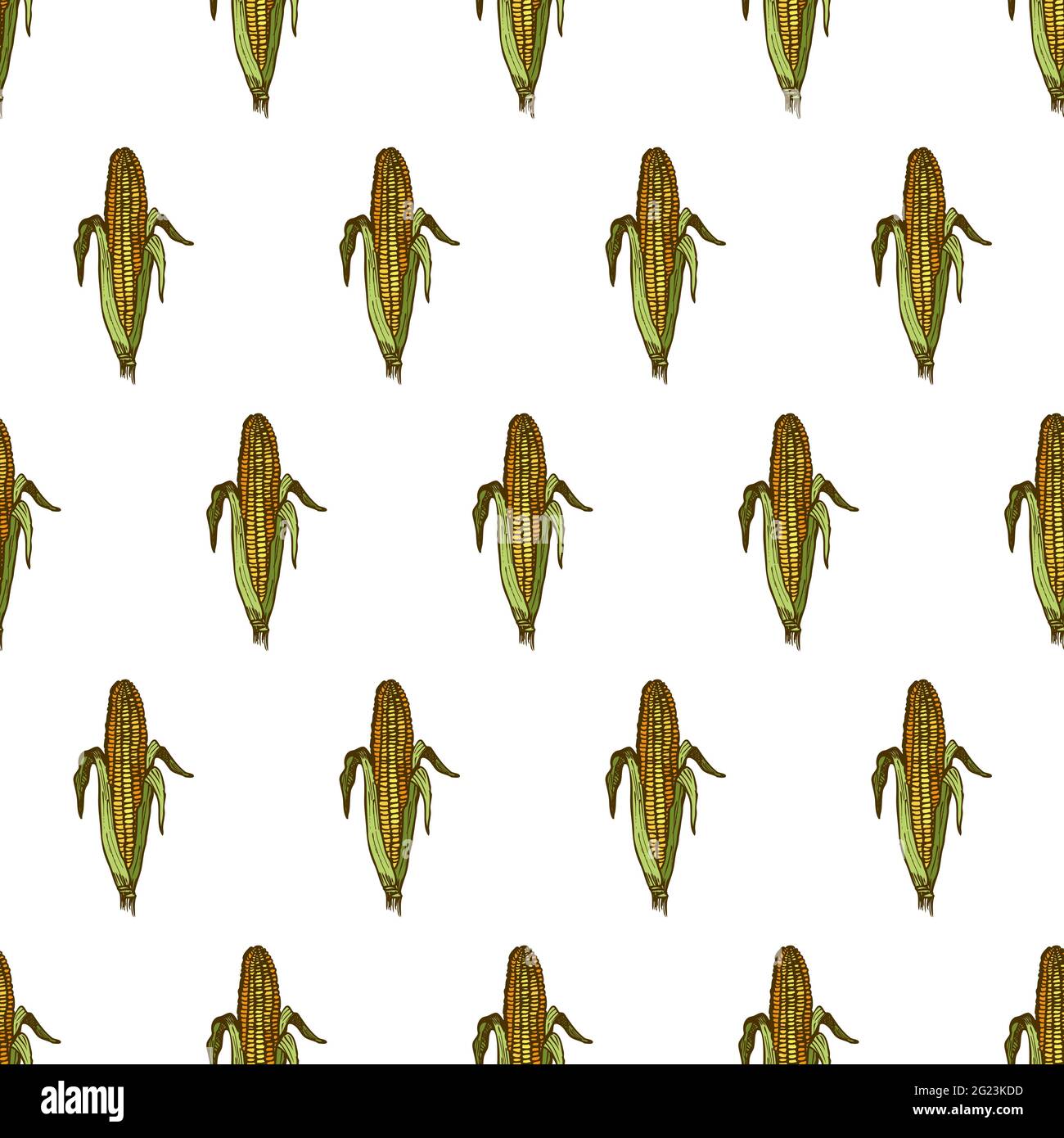 Corn background seamless pattern. Vintage background. Vector Stock ...